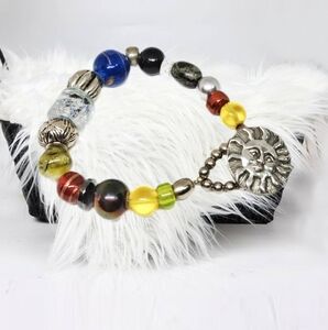 .Danforth Pewter ~ Handmade Glass Bead Bracelet Italy